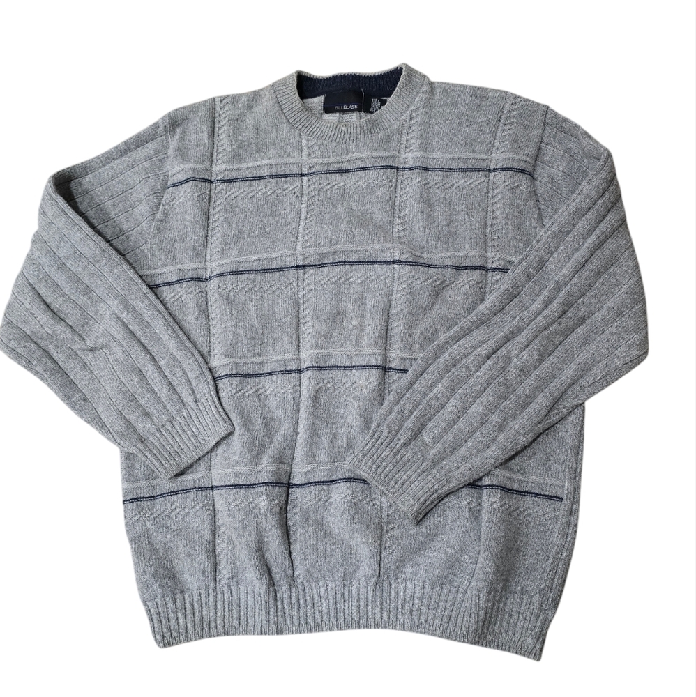 Bill Blass Men’s XL Sweater Crewneck Striped Sweatshirt‎ Cotton Blend